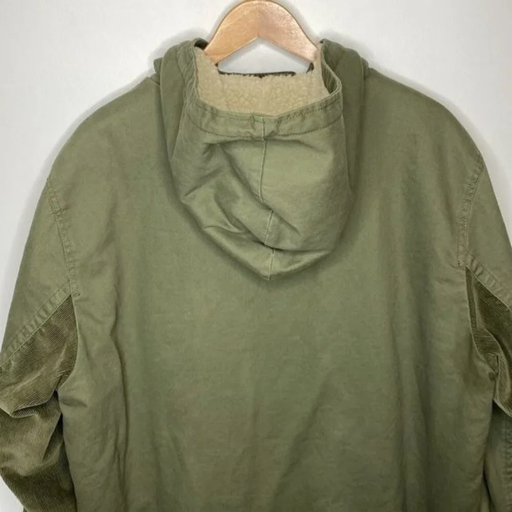 True Religion Green Hooded Parka Jacket: Size Extra Large
